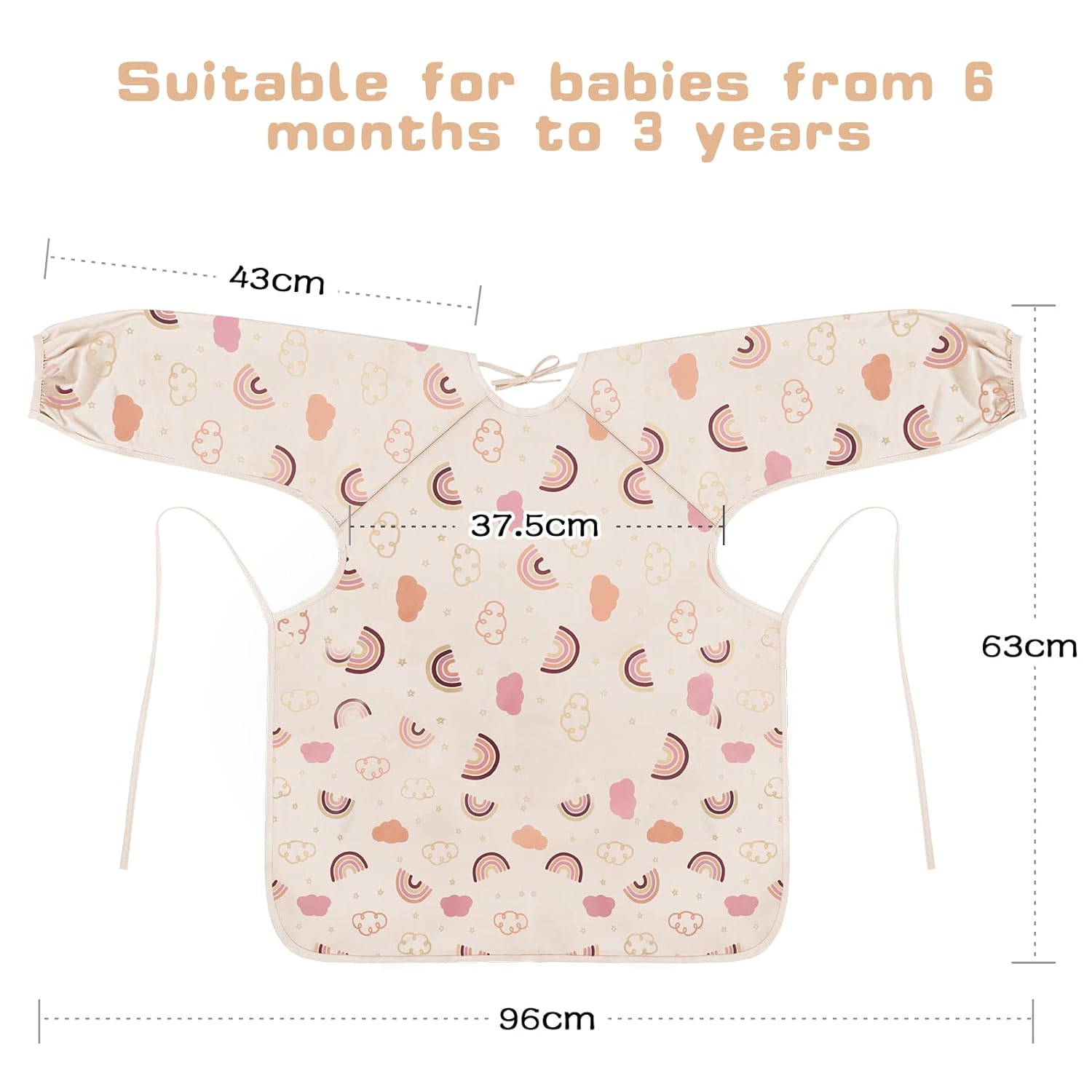 Vicloon Coverall Baby Feeding Bib, Weaning Bib Attaches to Highchair and Table, Long Sleeves Bib with Waterproof, Comfortable,Machine Washable, Baby Bib For 6 Month to 3 Years Old (Pink) - Image 2